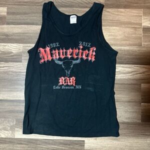 2012‎ Gildan Black Maverick Bar Graphic Tank Top